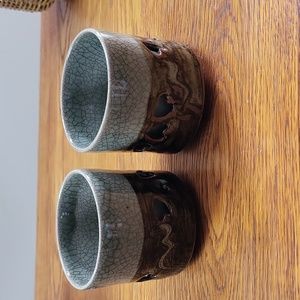 2 Vintage Otagiri Soma Ware Somayaki Tea Cups